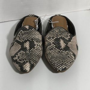 Women’s Snake Skin Print Pointed Toe Mules